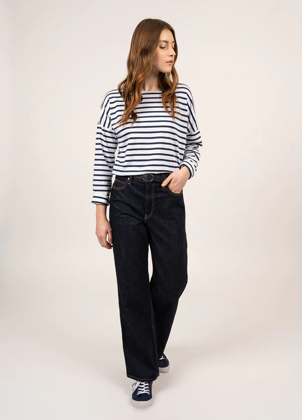 Saint James T-Shirt Woman Minquiers Drop Oversized Sailor Striped Shirt N/M