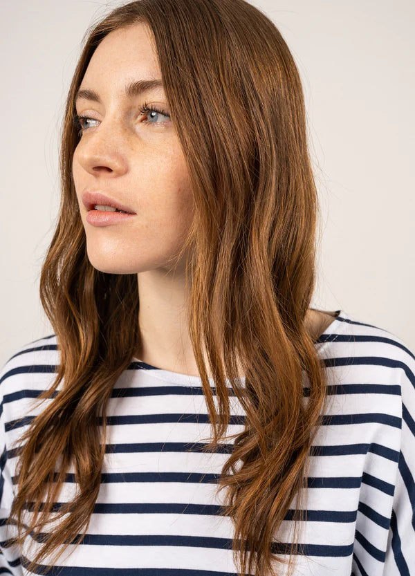 Saint James T-Shirt Woman Minquiers Drop Oversized Sailor Striped Shirt N/M