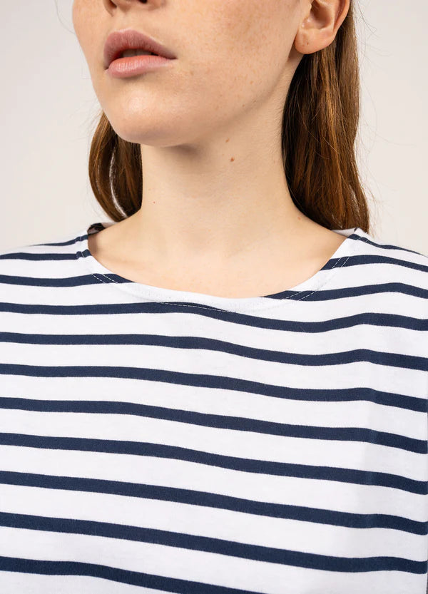 Saint James T-Shirt Woman Minquiers Drop Oversized Sailor Striped Shirt N/M