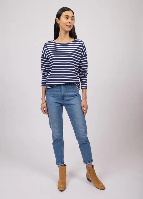 Saint James T-Shirt Woman Minquiers Drop Oversized Sailor Striped Shirt M/N