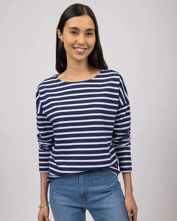 Saint James T-Shirt Woman Minquiers Drop Oversized Sailor Striped Shirt M/N