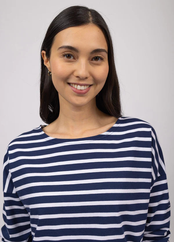 Saint James T-Shirt Woman Minquiers Drop Oversized Sailor Striped Shirt M/N