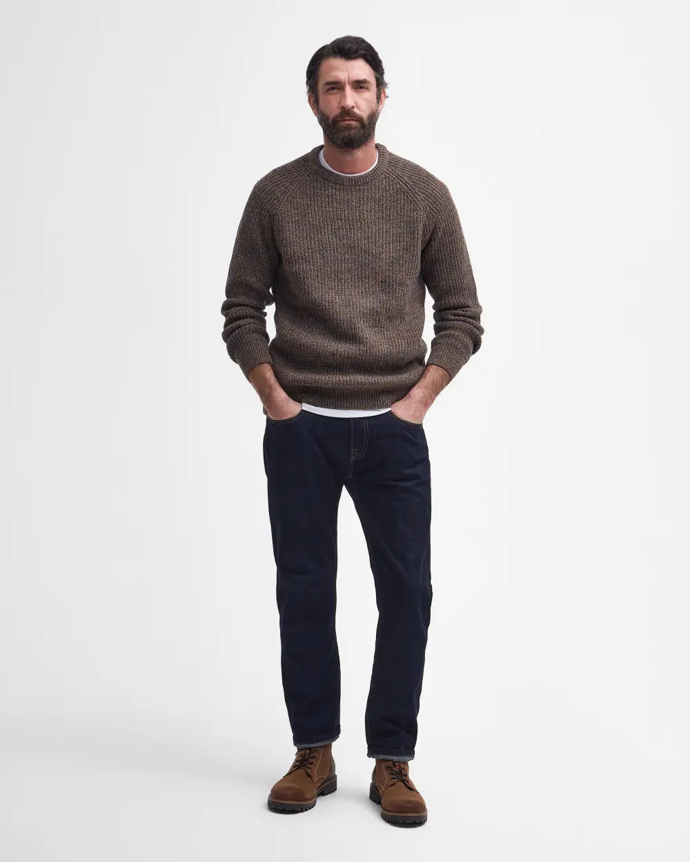 Barbour Sweater Man Horseford Sandstone