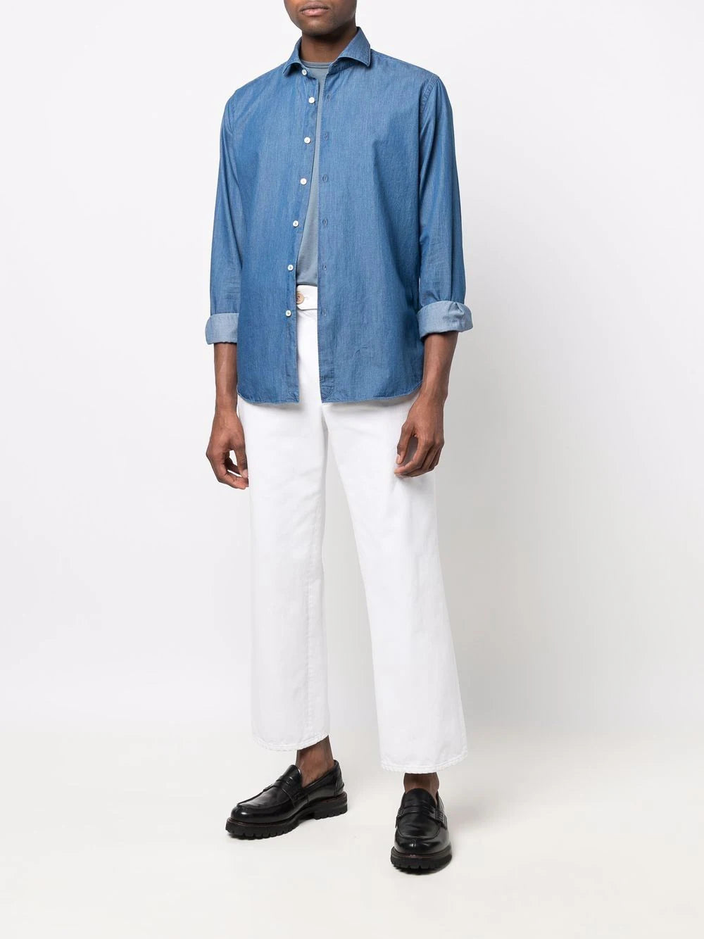 Xacus Shirt Man Denim Light Blue