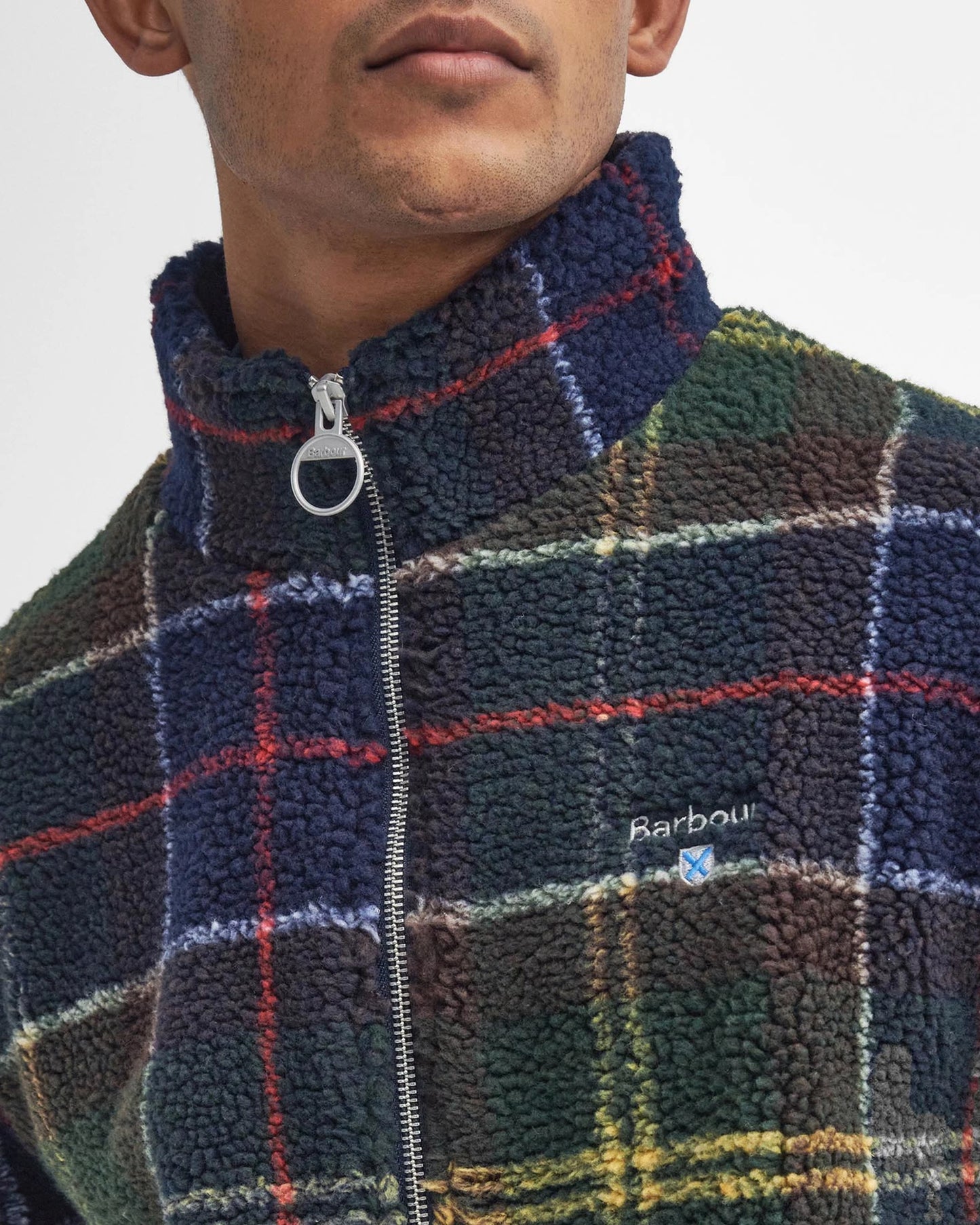 Barbour Jacket Man Tartan Fleece Zip