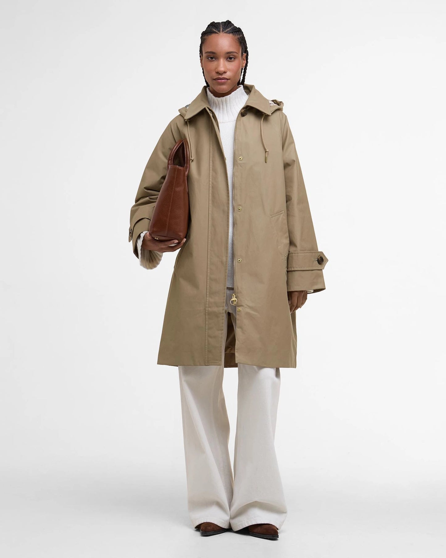 Barbour Jacket Woman Sadie Showerproof Brown/Hessian Tartan