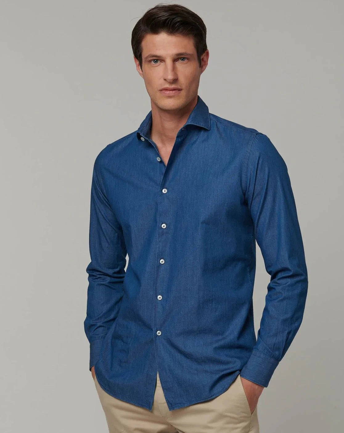 Xacus Shirt Man Denim Blue