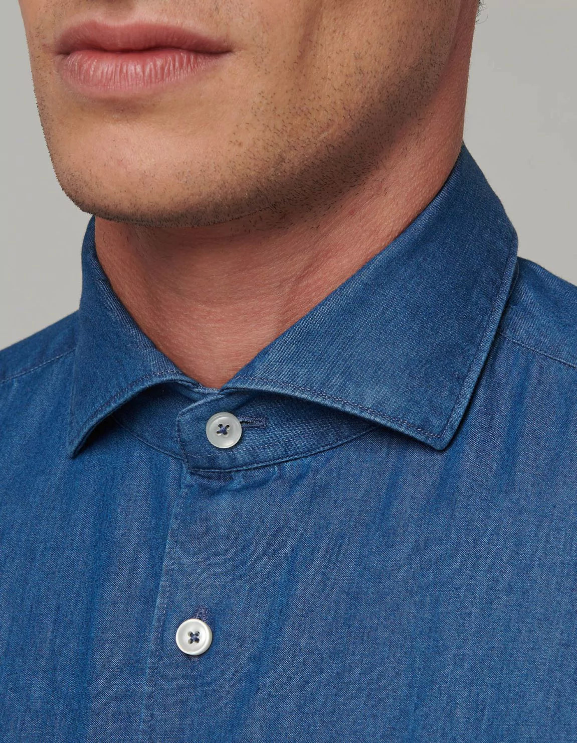 Xacus Shirt Man Denim Blue