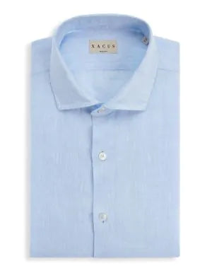 Xacus Shirt Man Lino Light Blue