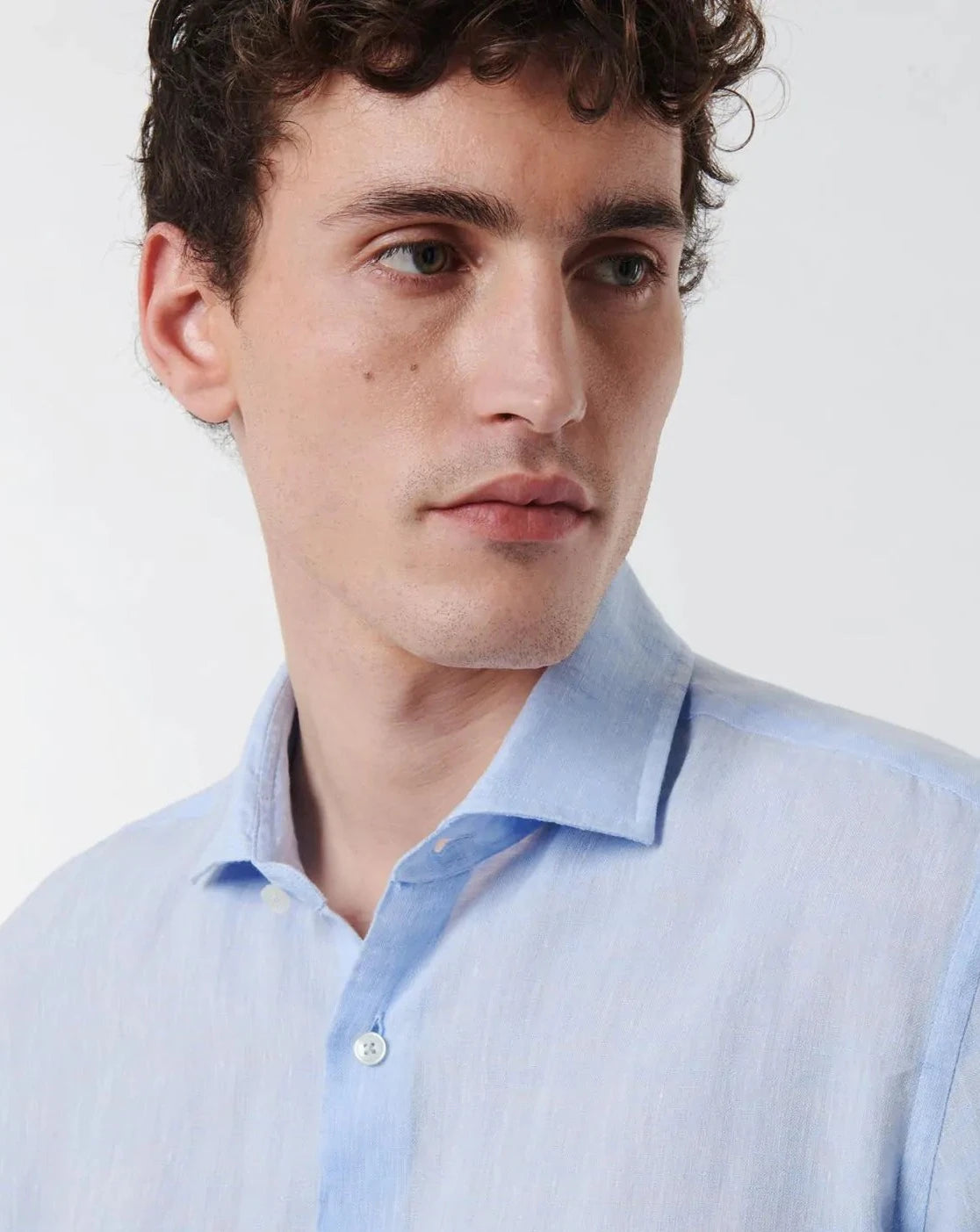 Xacus Shirt Man Lino Light Blue