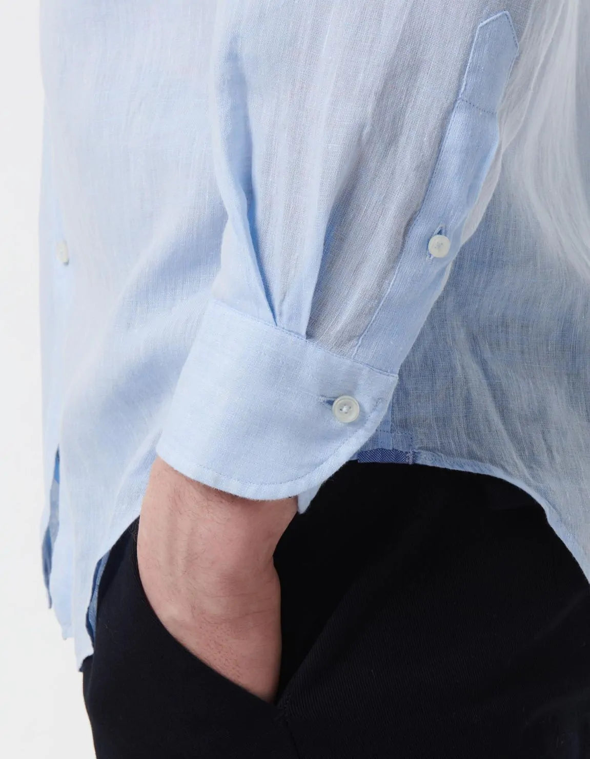 Xacus Shirt Man Lino Light Blue