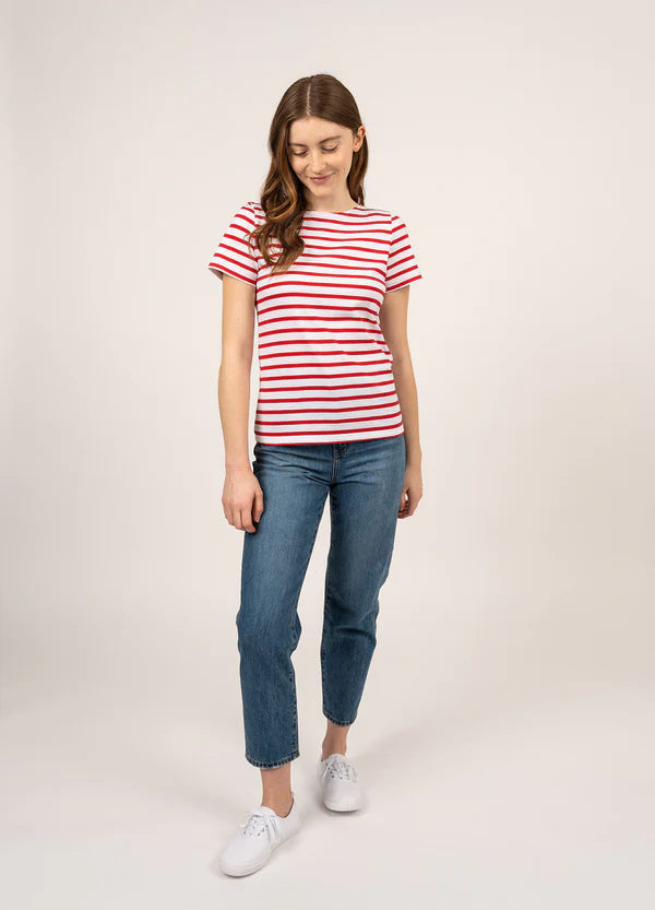 Saint James T-Shirt Woman Etrille Short Sleeve Sailor Striped Shirt N/T