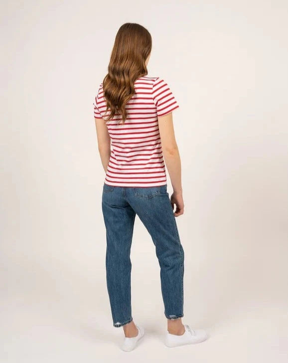 Saint James T-Shirt Woman Etrille Short Sleeve Sailor Striped Shirt N/T