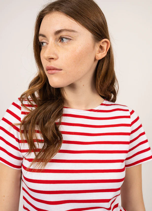 Saint James T-Shirt Woman Etrille Short Sleeve Sailor Striped Shirt N/T