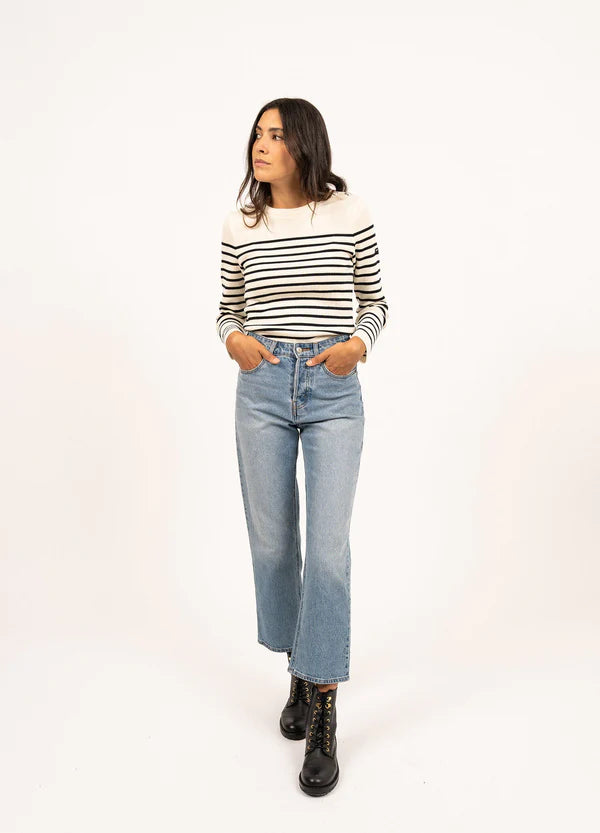 Saint James Sweater Woman Striped Sailor Jumper Ecume Navy