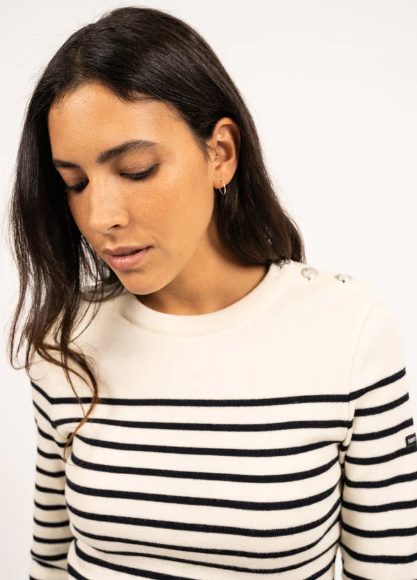 Saint James Sweater Woman Striped Sailor Jumper Ecume Navy