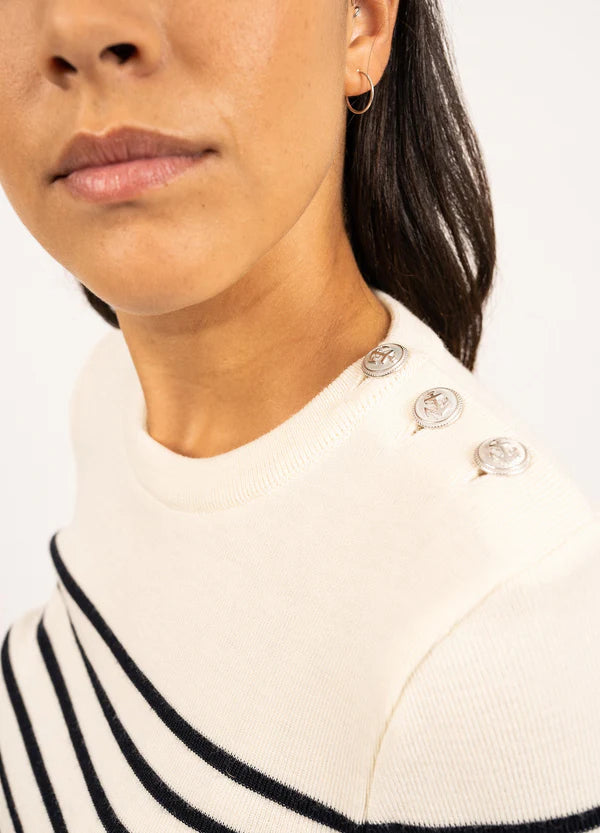 Saint James Sweater Woman Striped Sailor Jumper Ecume Navy