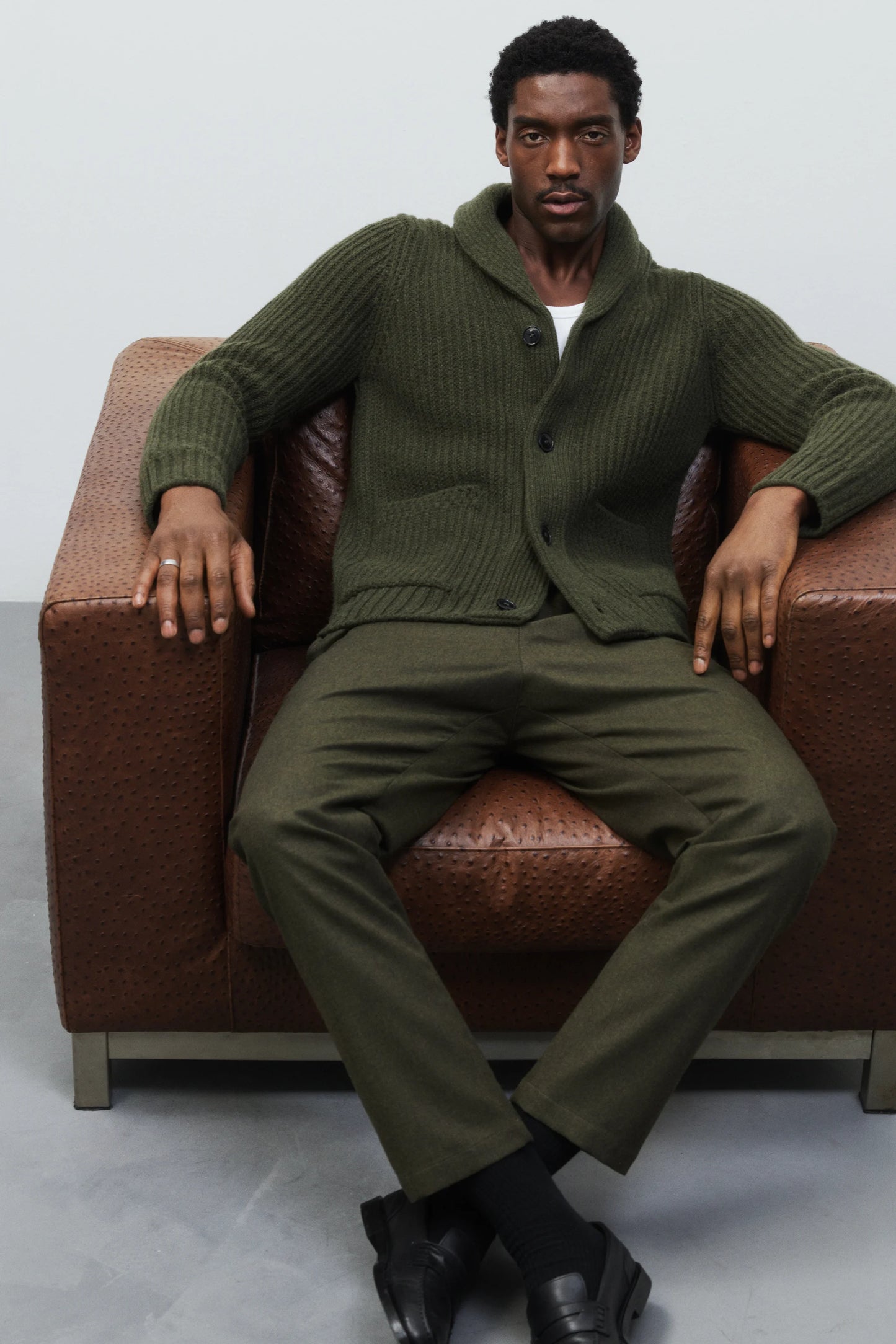 Closed Sweater Man Cardigan Marsh Green