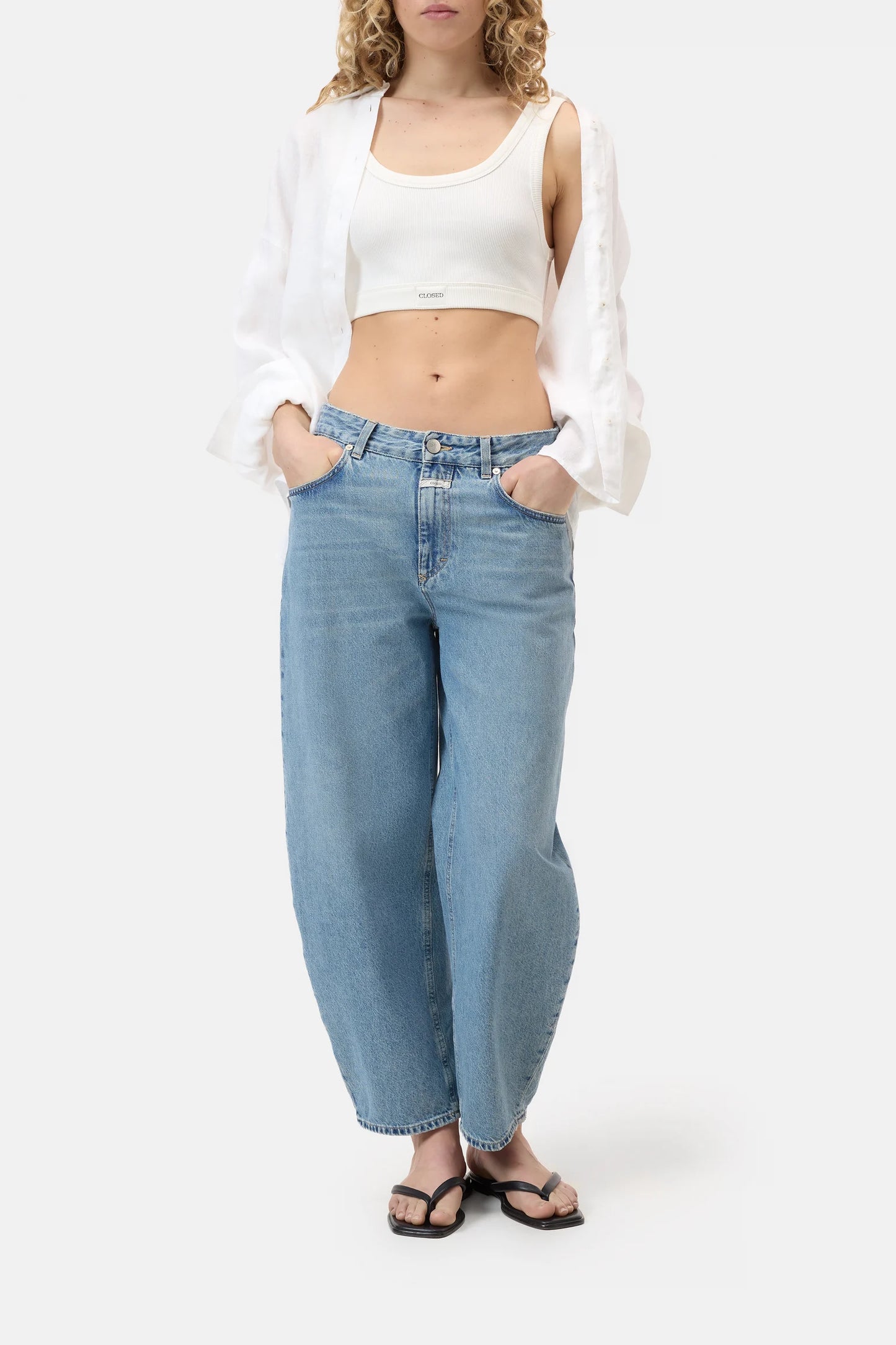 Closed Bralette Woman Cropped White