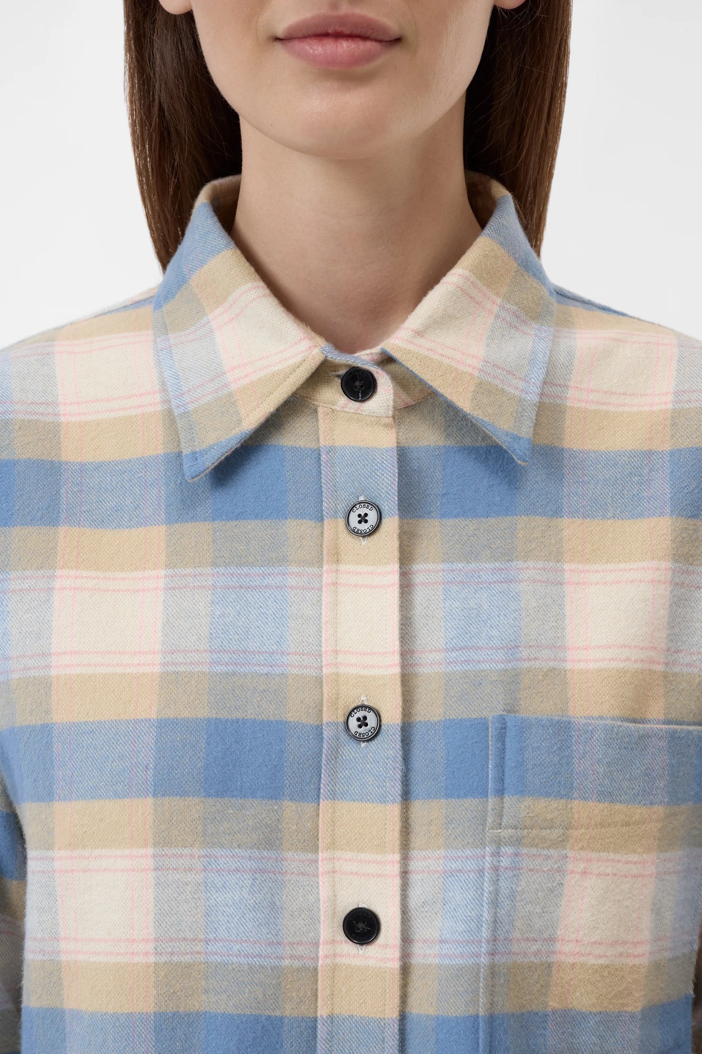 Closed Shirt Woman Cropped Oversized