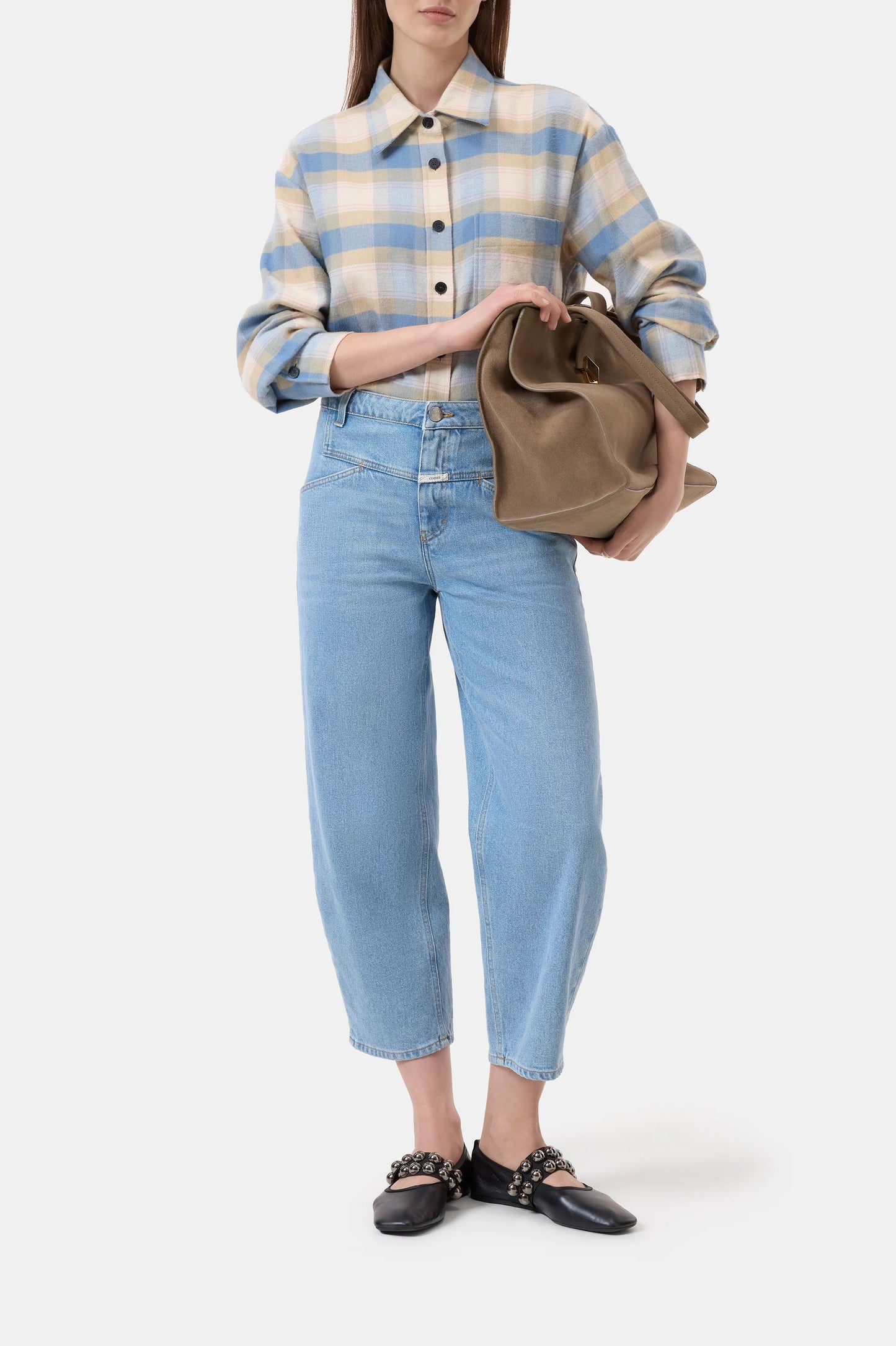 Closed Shirt Woman Cropped Oversized