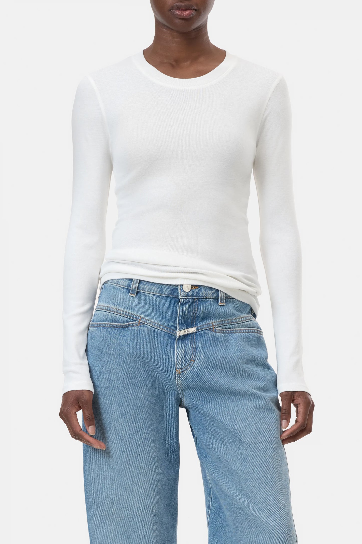 Closed T-shirt Woman Crew Neck Long Sleeve Ivory
