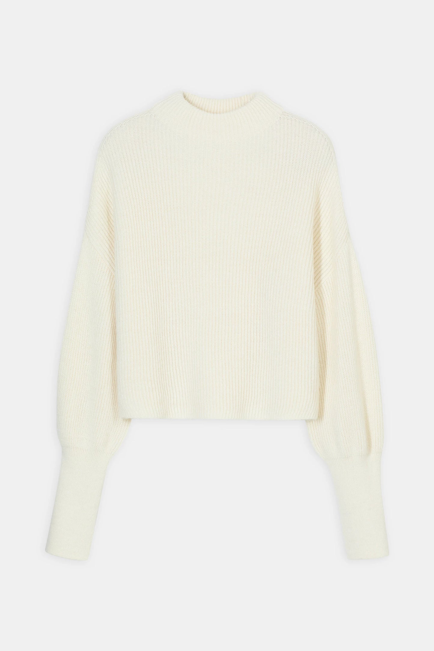 Closed Sweater Woman Funnel Neck Long Sleeve Ivory