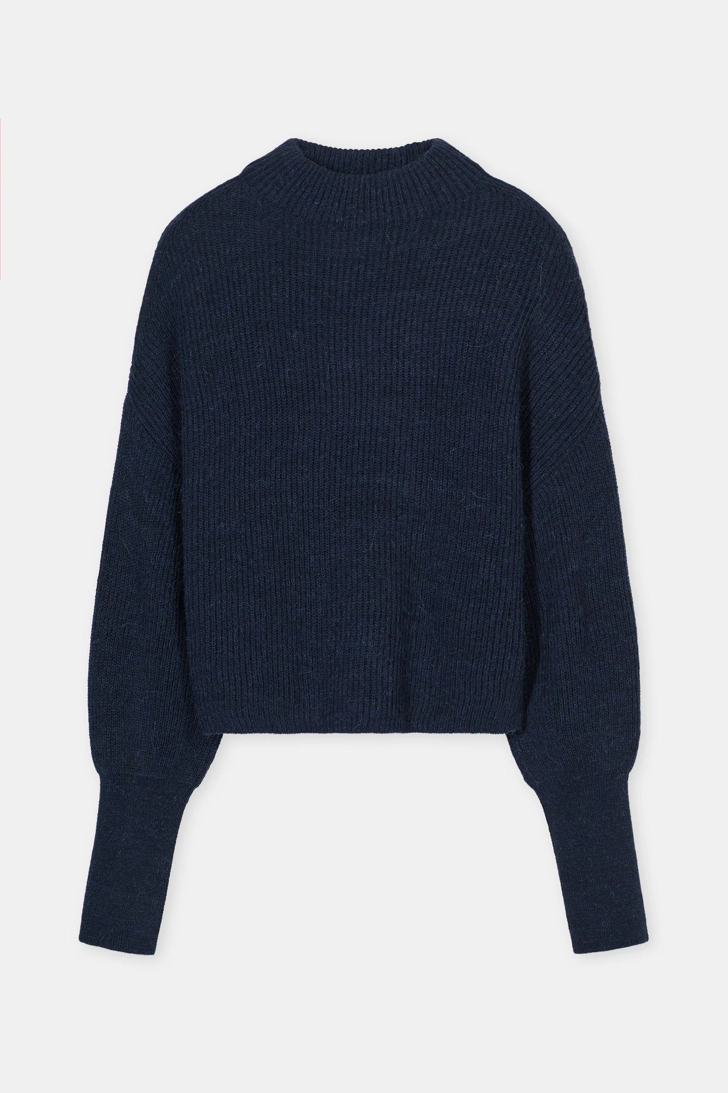 Closed Sweater Woman Funnel Neck Long Sleeve Dark Night