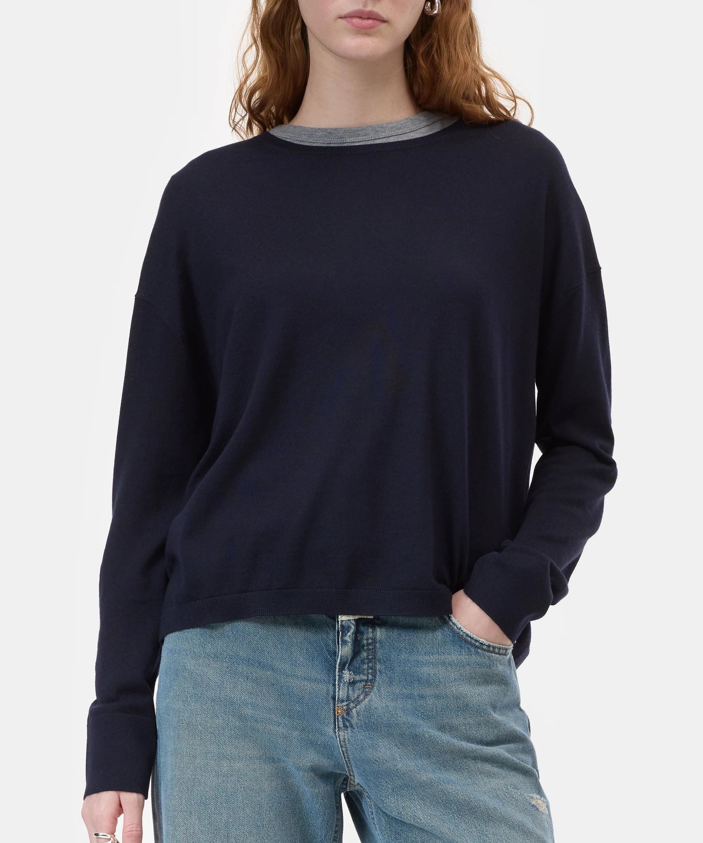 Closed Sweater Woman Crew Neck Long Sleeve F16 Dark Night