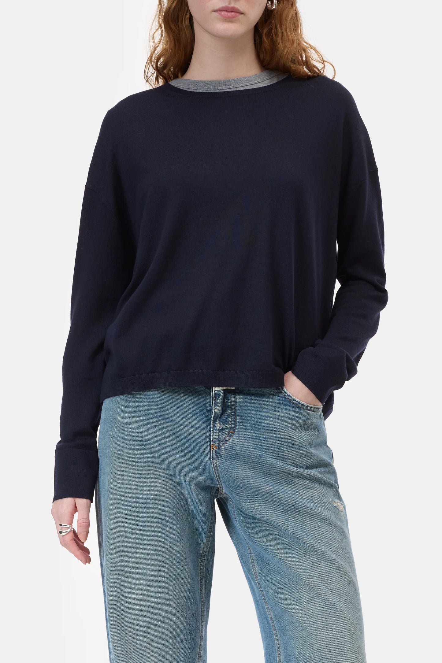 Closed Sweater Woman Crew Neck Long Sleeve F16 Dark Night