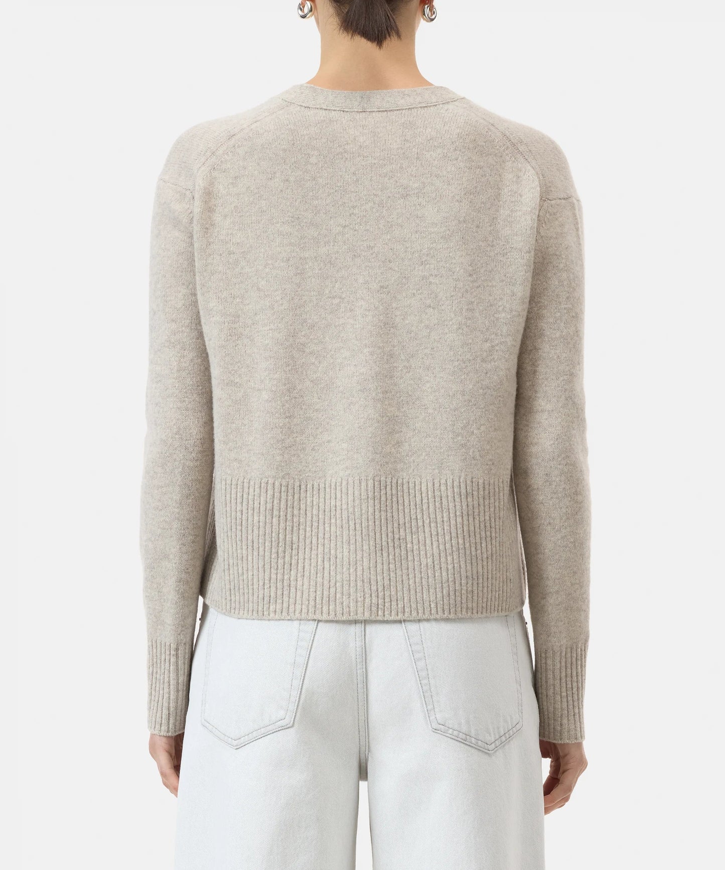 Closed Sweater Woman Cardigan V Neck Beige Melange