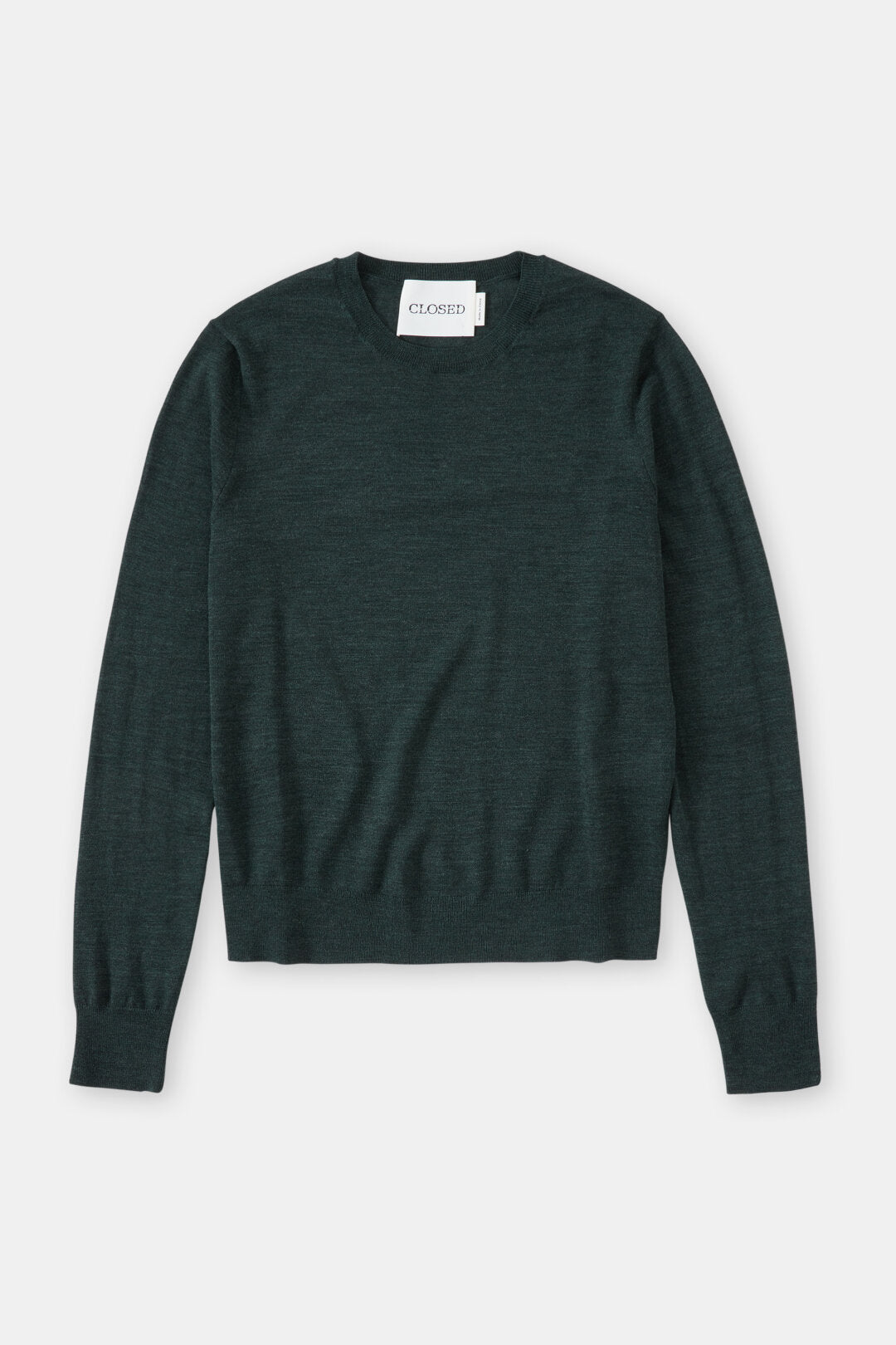 Closed Sweater Woman Crew Neck Long Sleeve Fern Green