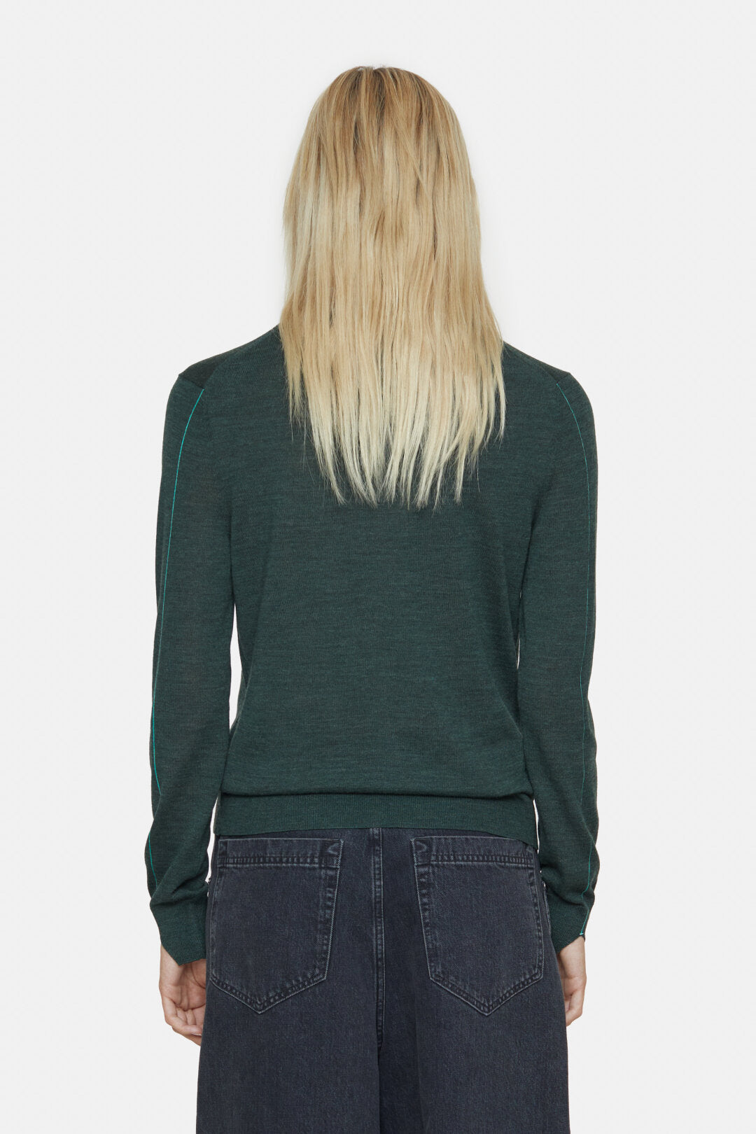 Closed Sweater Woman Crew Neck Long Sleeve Fern Green