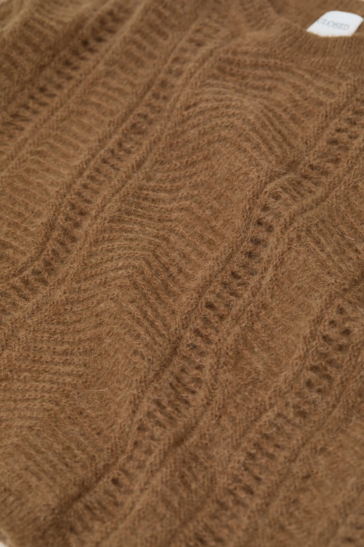 Closed Sweater Woman Crew Neck Cropped Mocha Brown