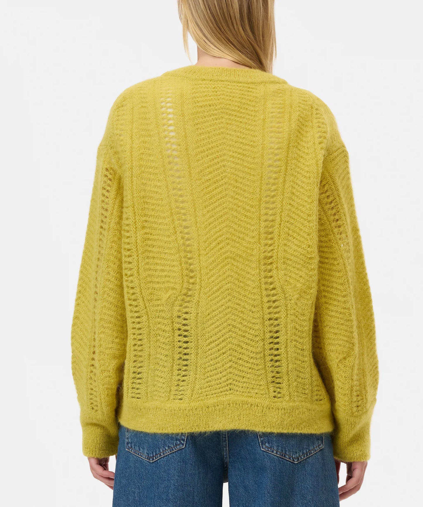 Closed Sweater Woman Cardigan Crew Neck Golden Yellow