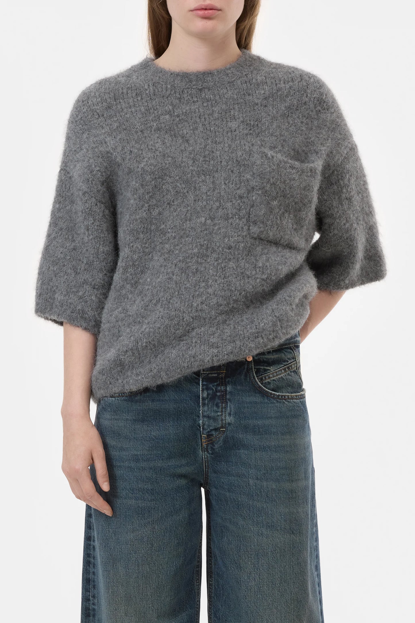 Closed Sweater Woman Crew Neck Short Sleeve