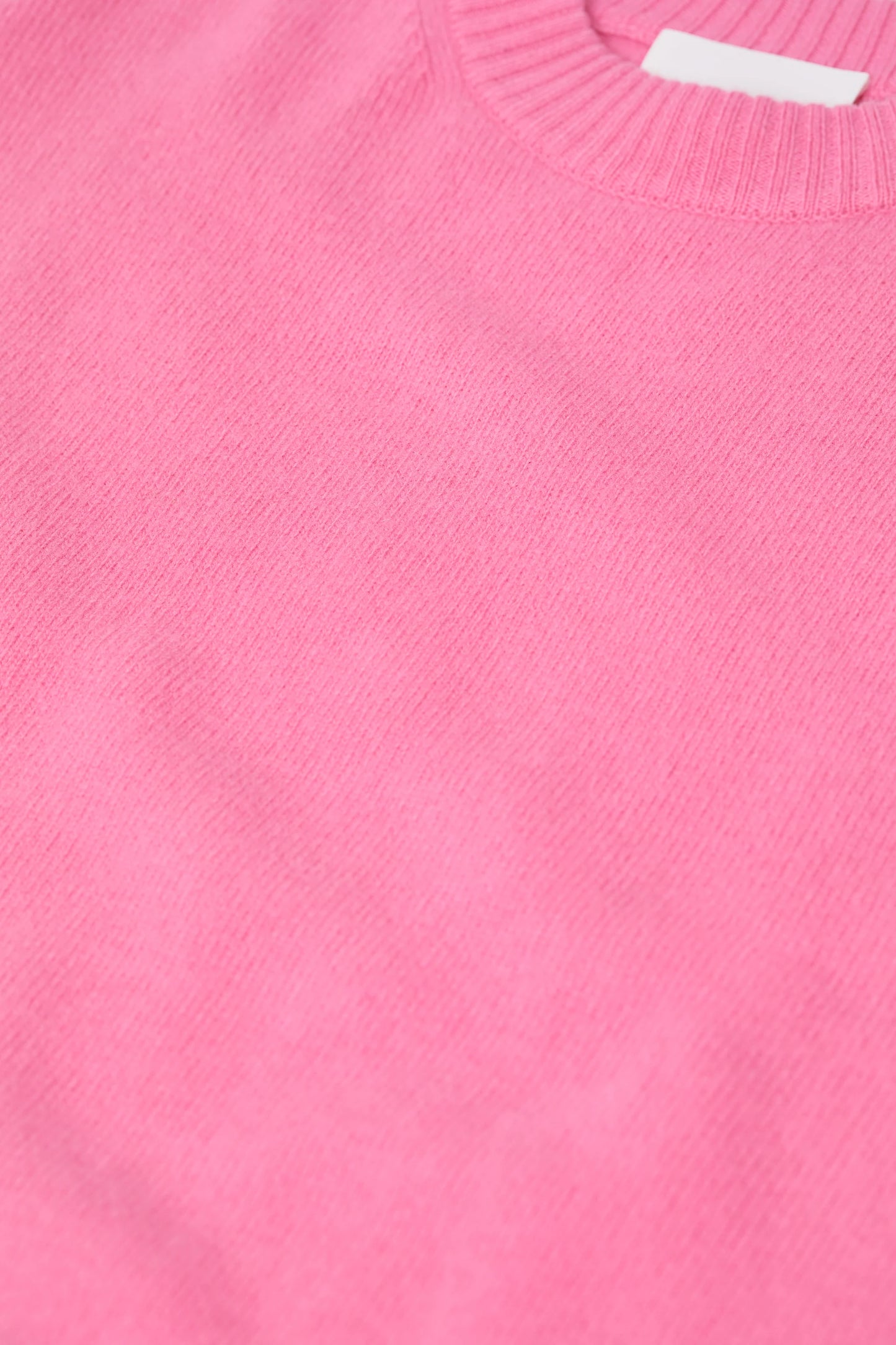 Closed Sweater Woman Crew Neck Cropped Flamingo Pink