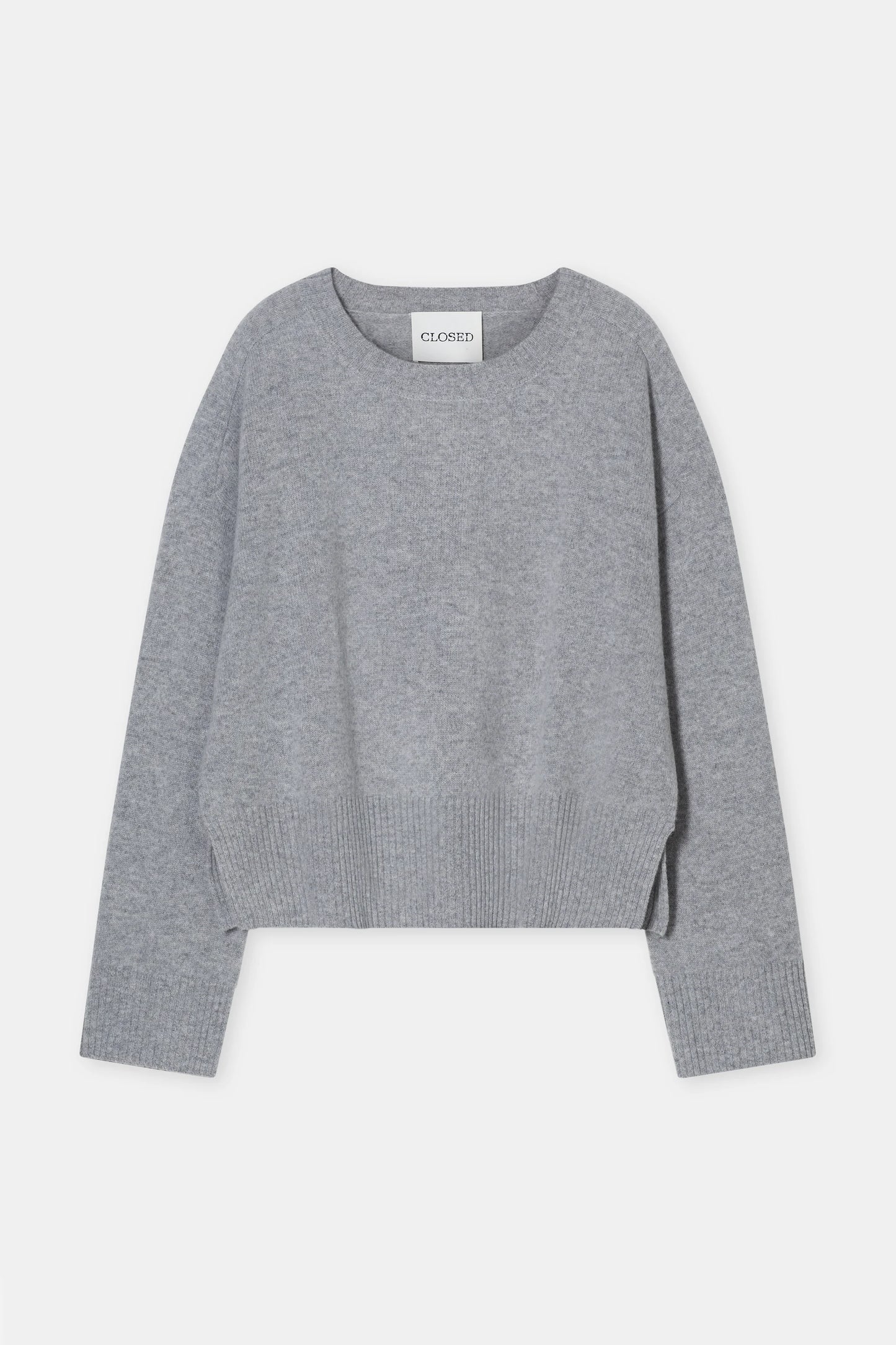 Closed Sweater Woman Crew Neck Wide Sleeve Grey Melange