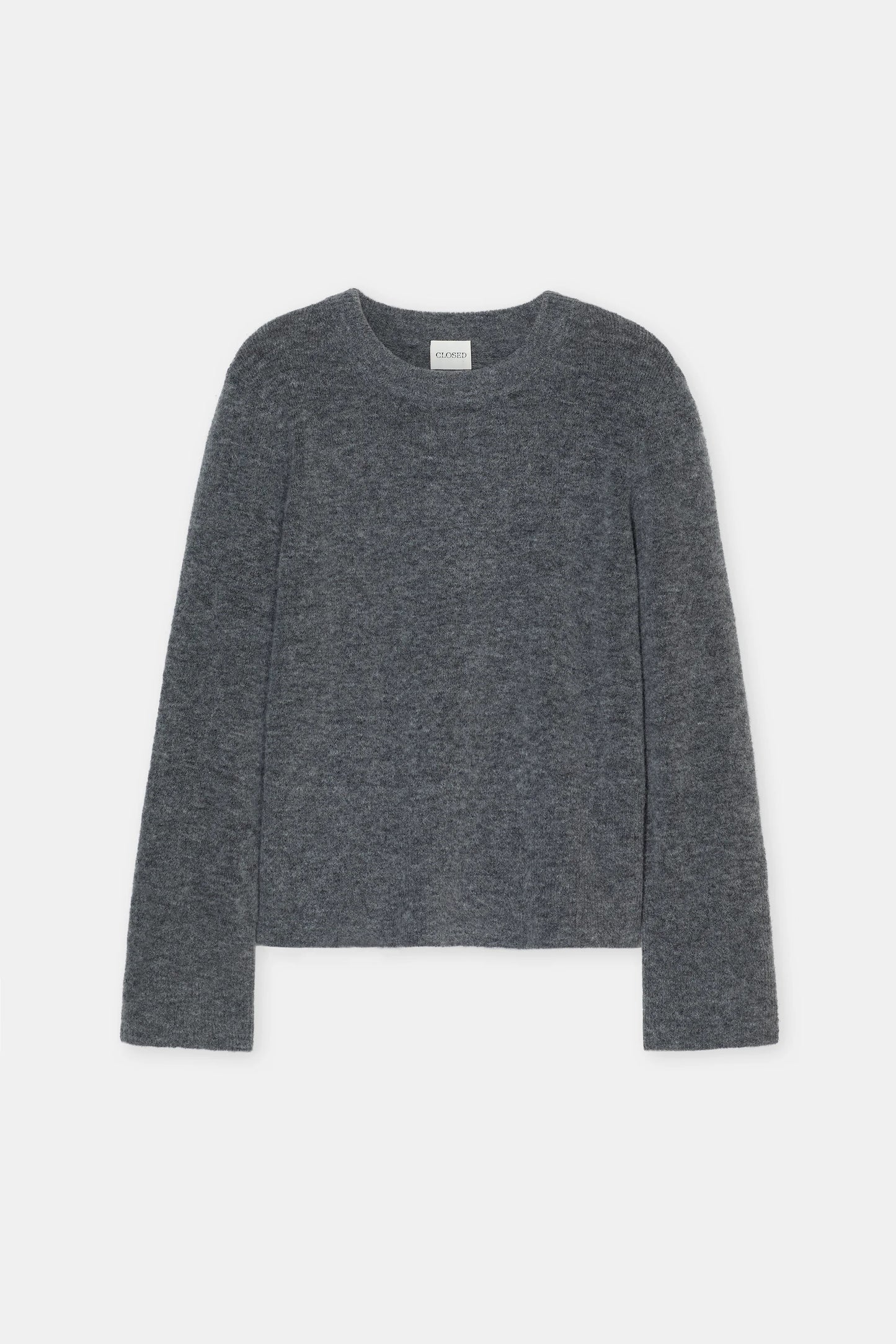 Closed Sweater Woman Crew Neck Long Sleeve Alpaca Dark Grey