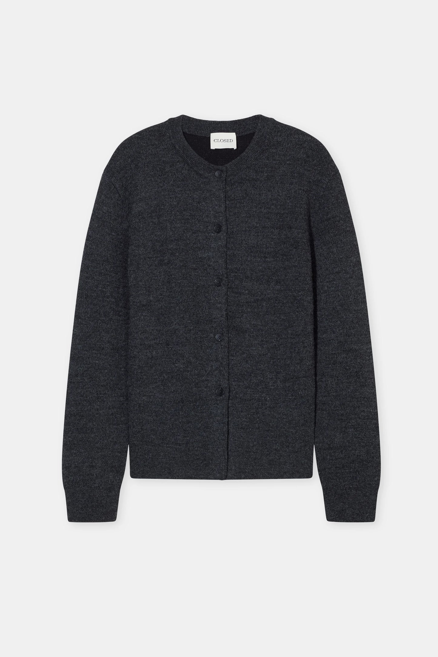 Closed Sweater Woman Cardigan Girocollo Black Melange