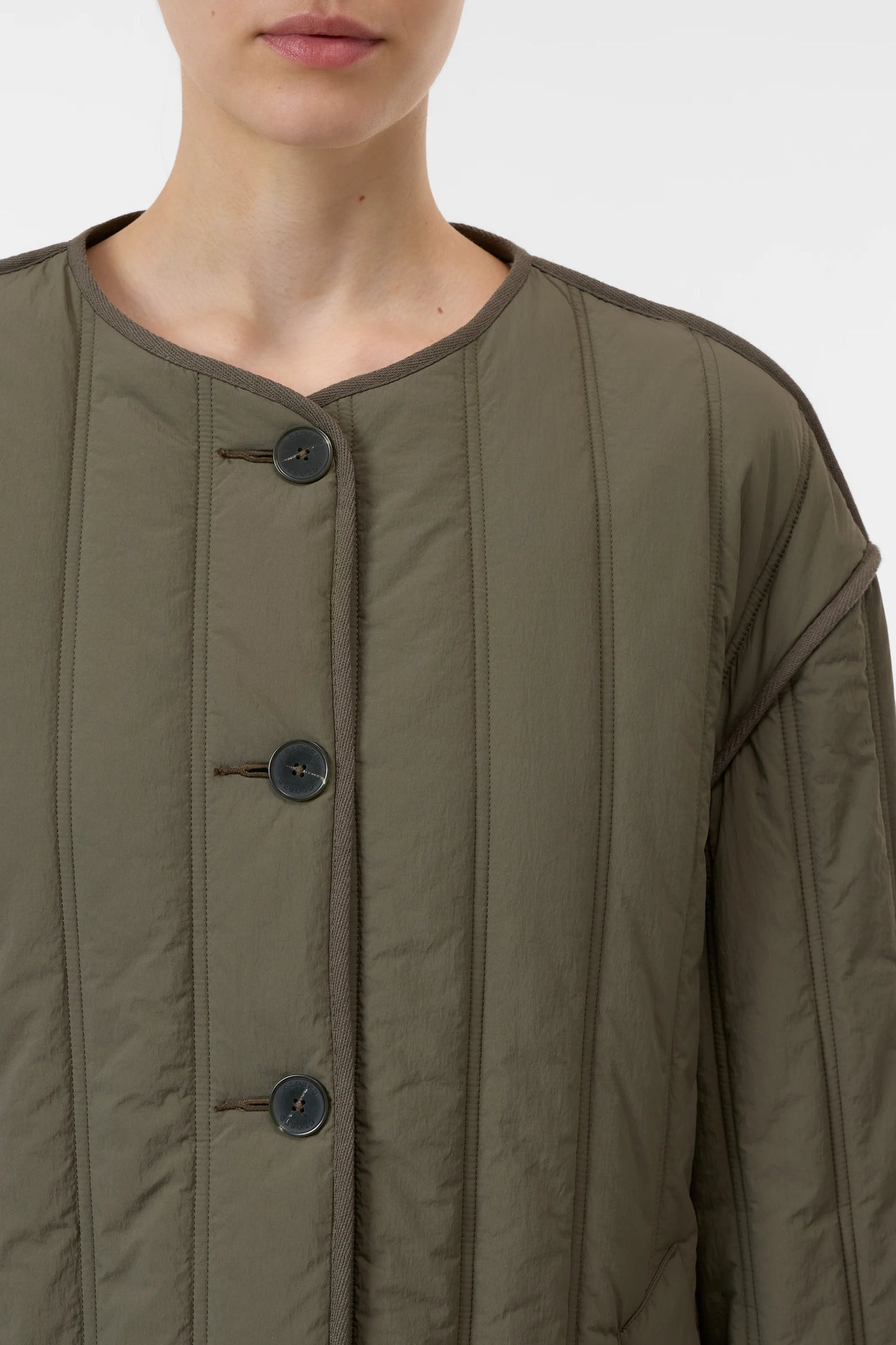 Closed Jacket Woman Quilted Forest Green
