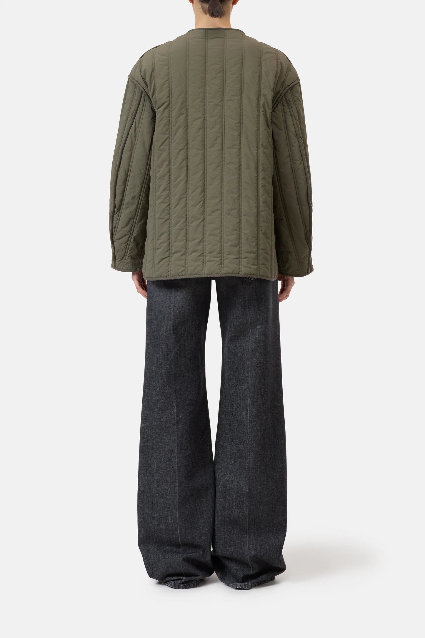 Closed Jacket Woman Quilted Forest Green