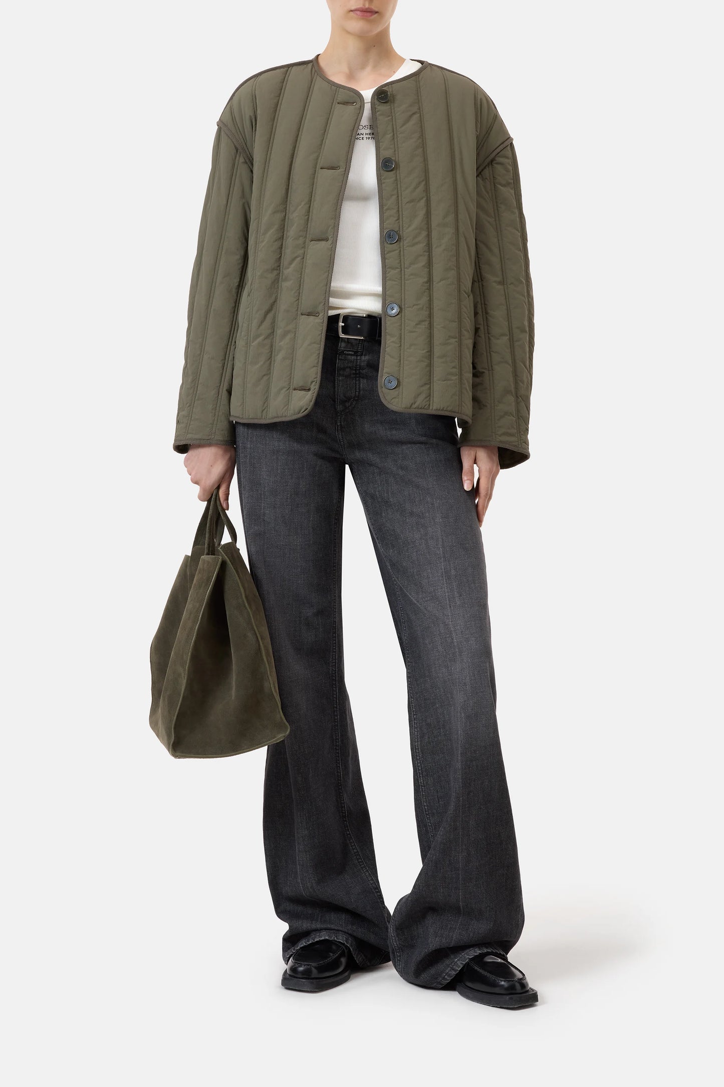 Closed Jacket Woman Quilted Forest Green