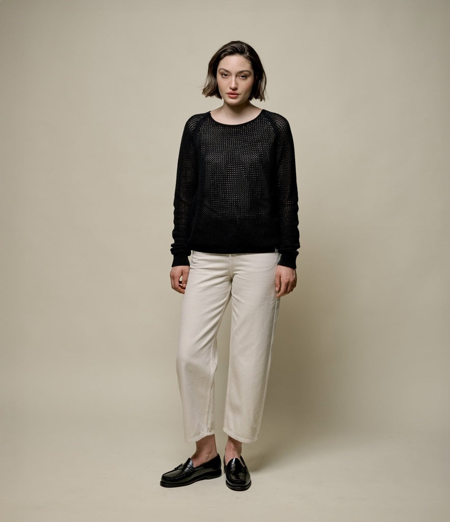 Merz b. Schawnen T-Shirt Woman Crochet Knit Pullover