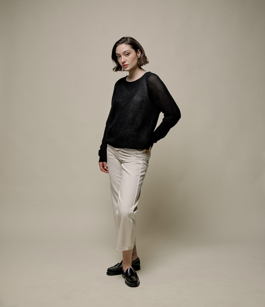 Merz b. Schawnen T-Shirt Woman Crochet Knit Pullover