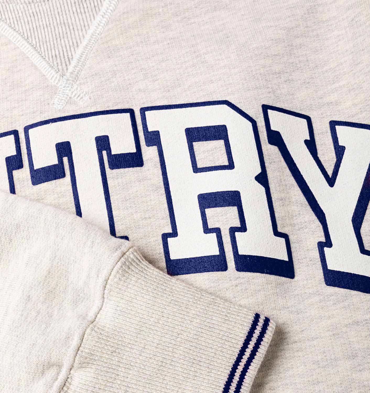 Autry Wear/Sweatshirt Man Crew Neck Long Sleeve Grey Melange/Blue