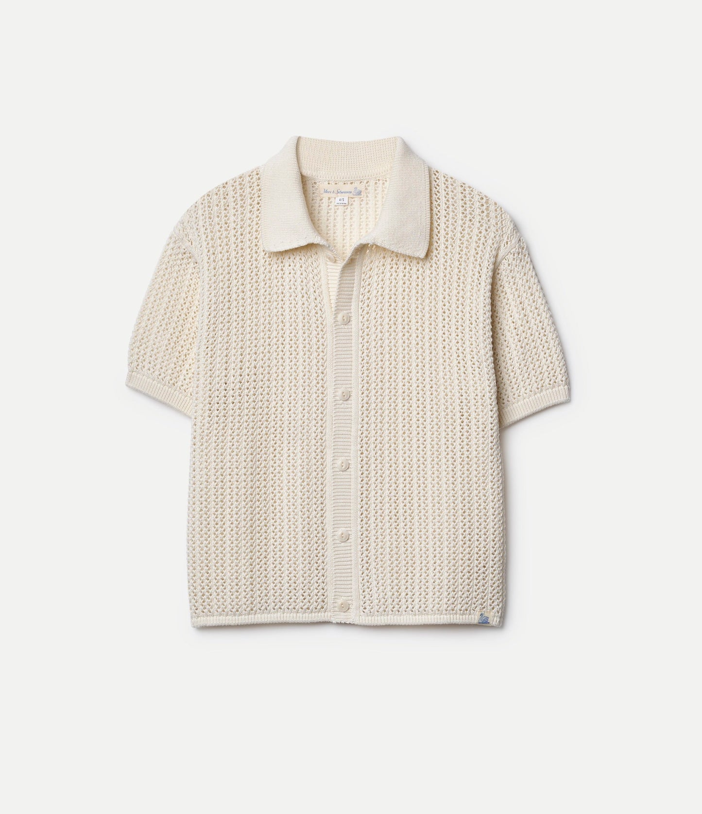 Merz b. Schawnen Sweater Woman Cropped Crochet Knit Natural