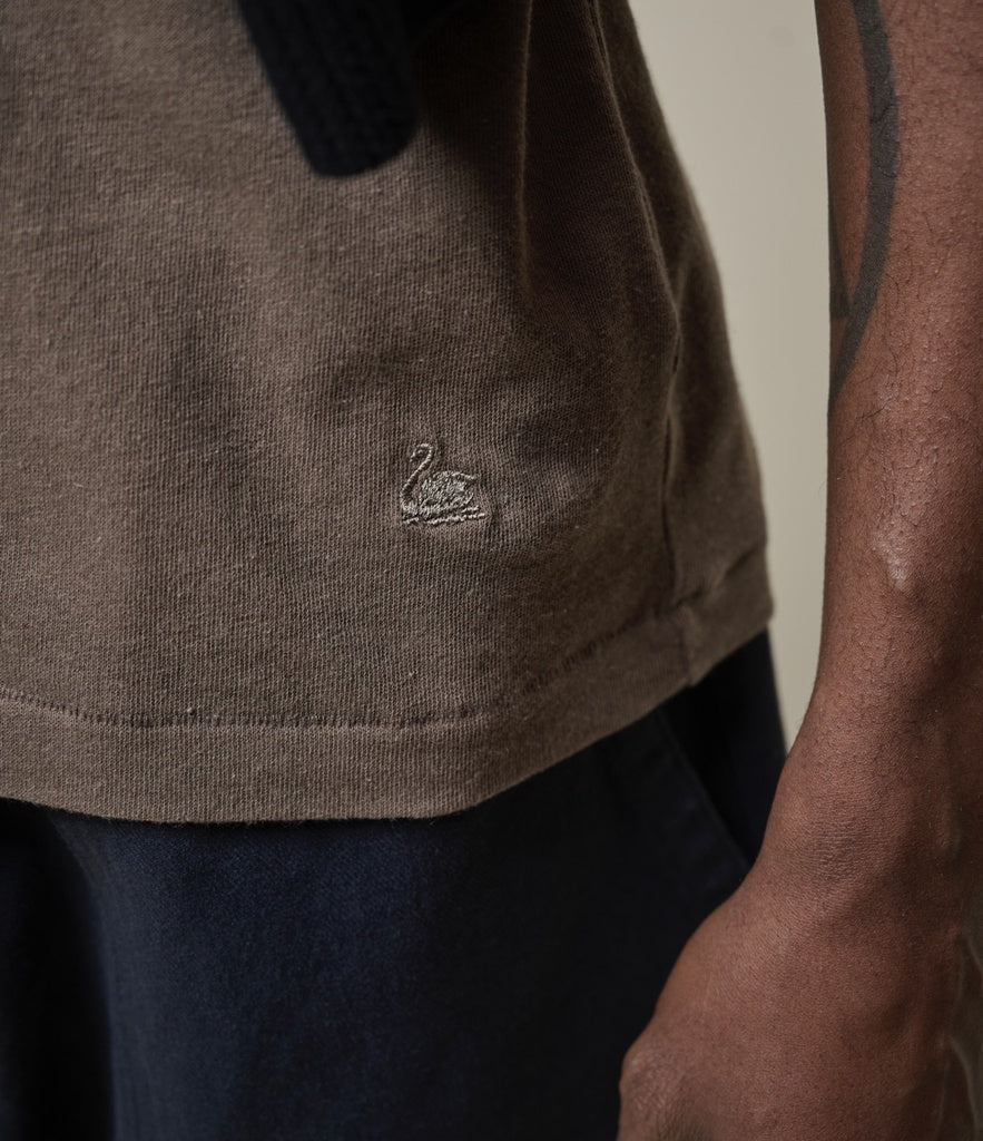 Merz b. Schawnen T-Shirt Man Polo Linen Cotton Faded Grain