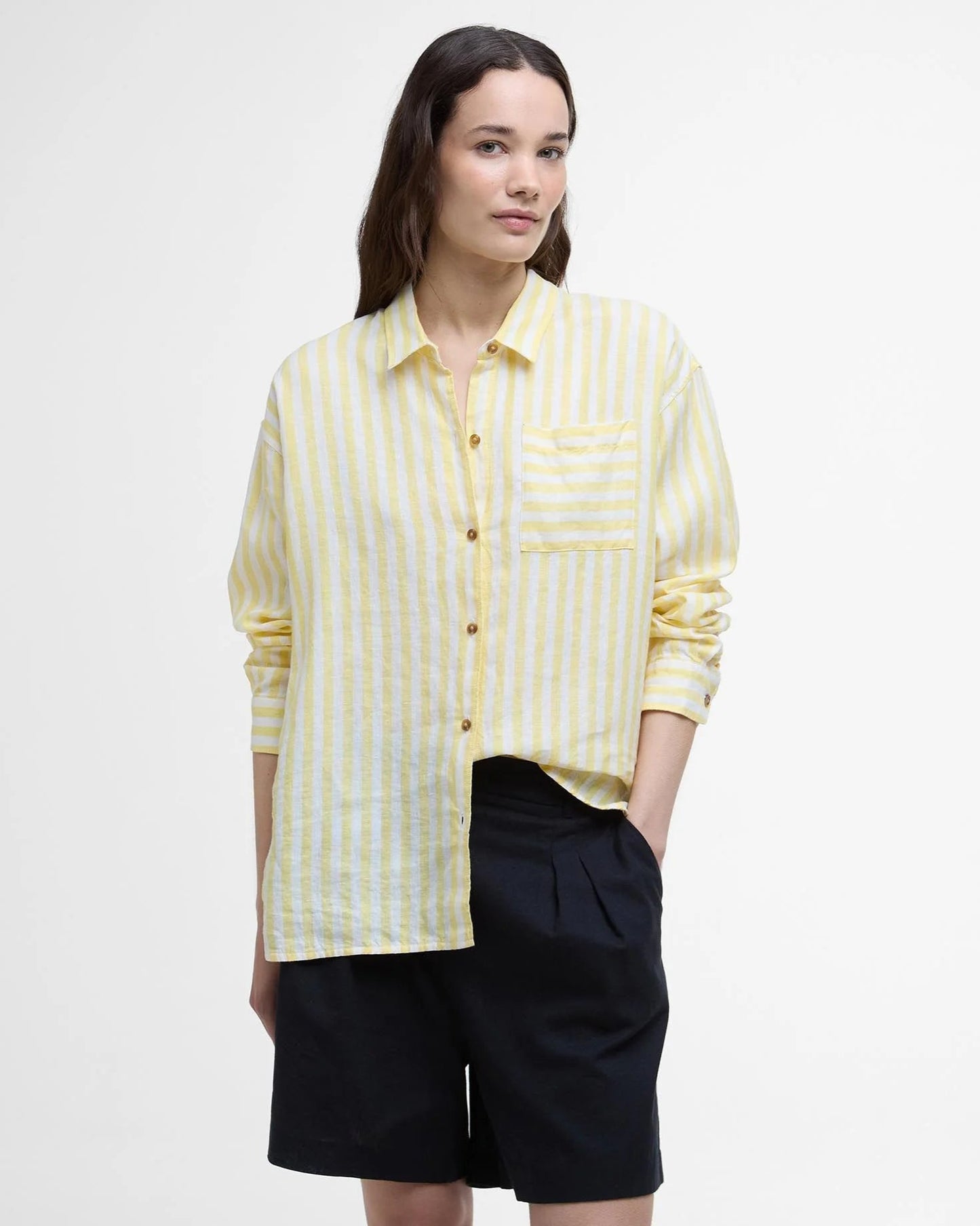 Barbour Shirt Woman Annie Sunray Yellow Stripes