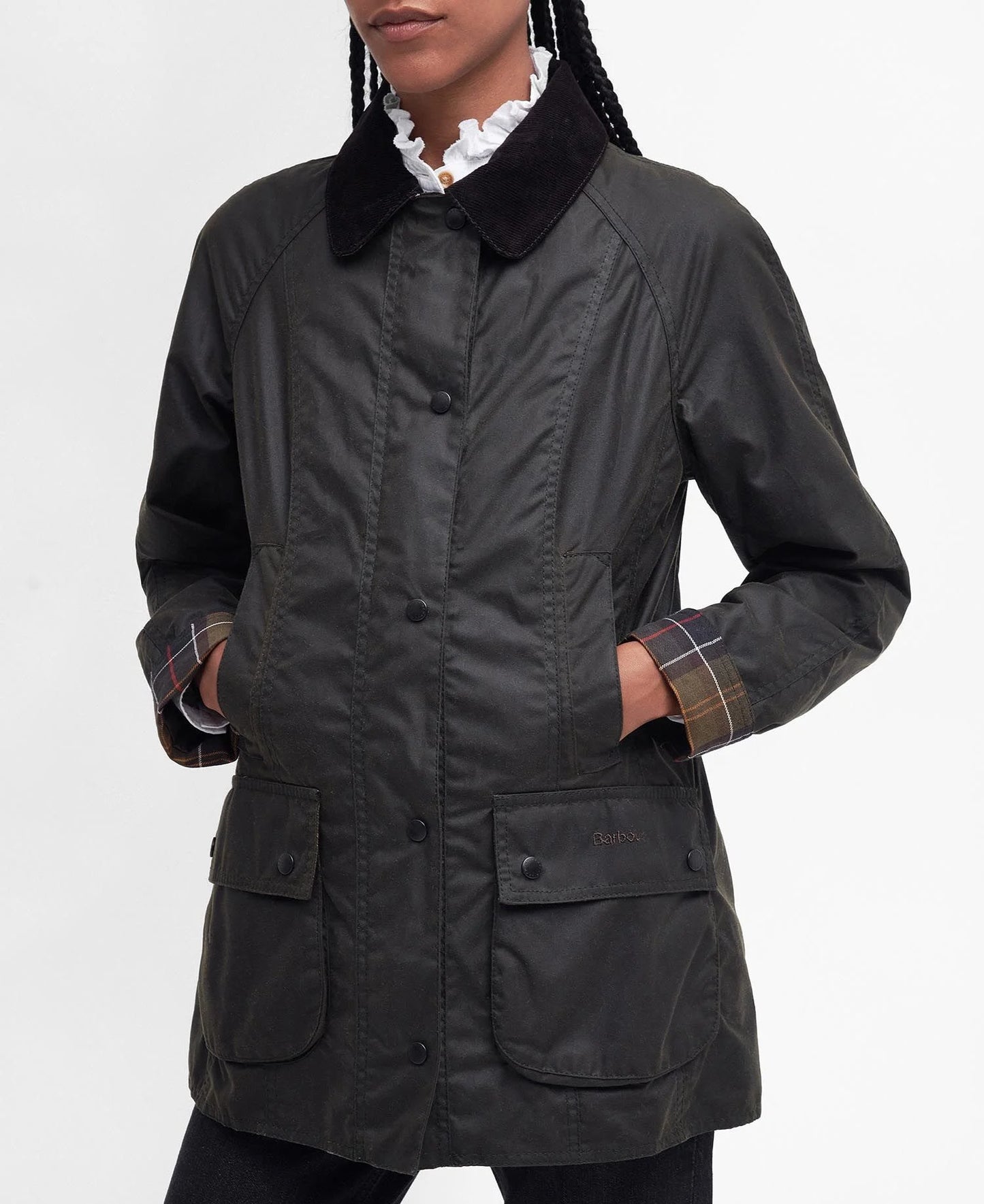 Barbour Jacket Woman Classic Beadnell Wax Olive